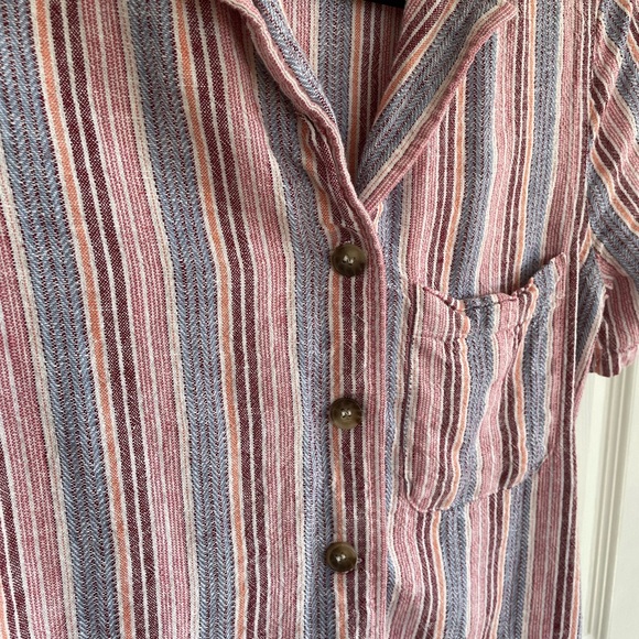 Boho Cropped Button-Up Blouse - Picture 2 of 2